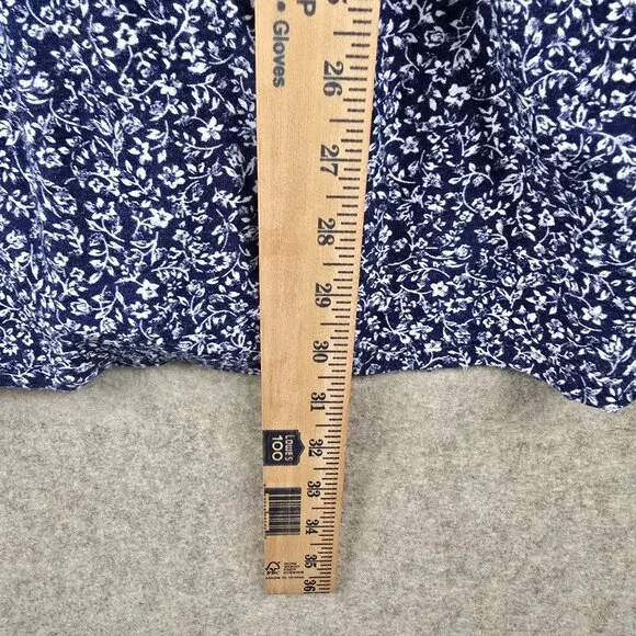 Lane Bryant Womens Floral Print Tunic Top Navy Blue Size 34/36 Polyester Relaxed - Picture 6 of 7